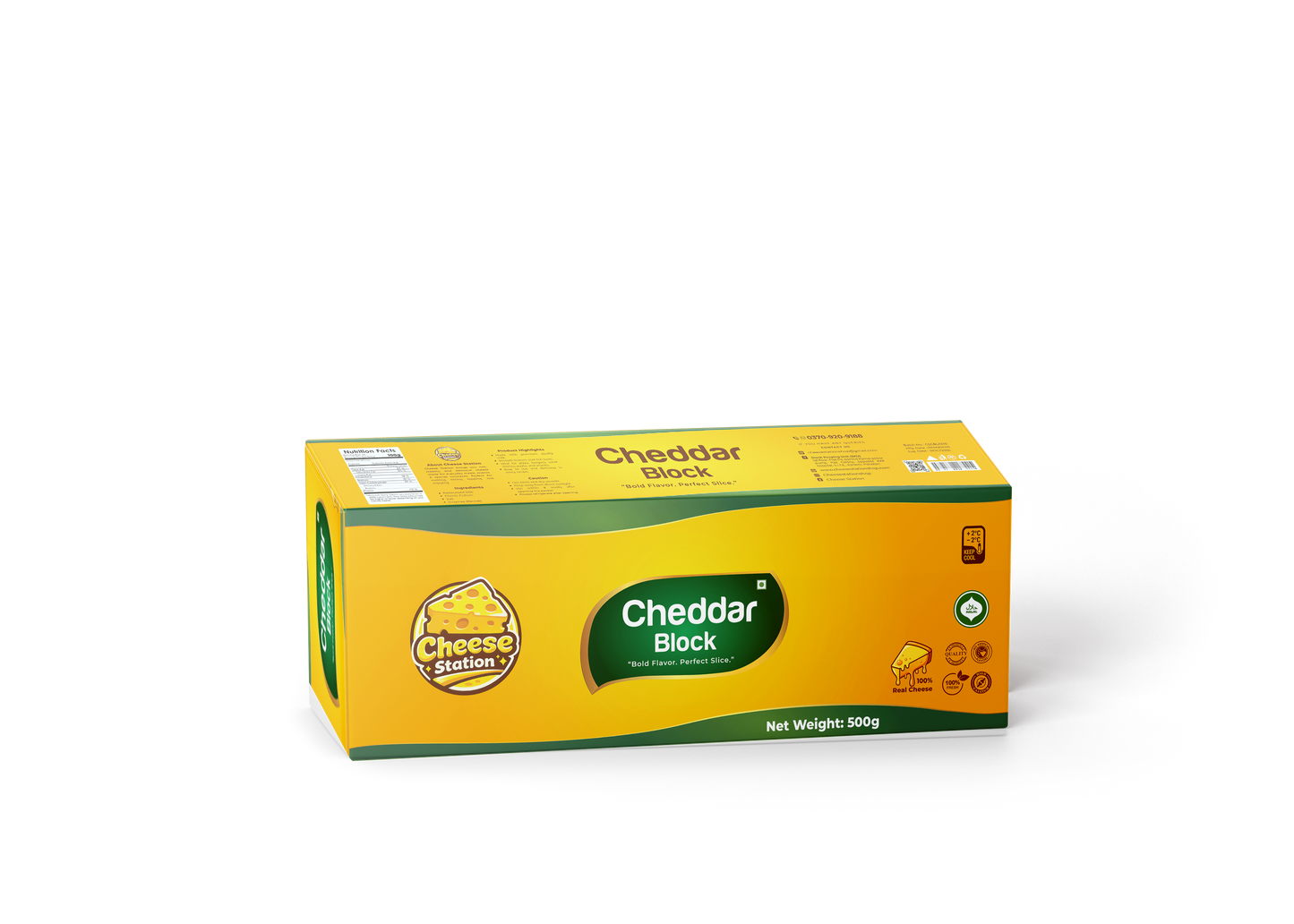 Premium Cheddar Block (500 Gram)