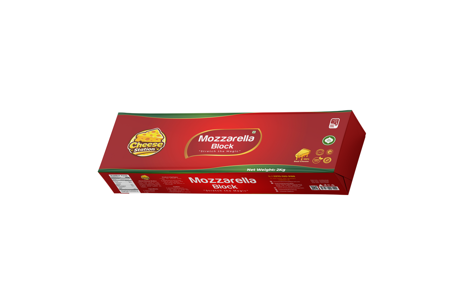 Premium Mozzarella Block (2 KG)